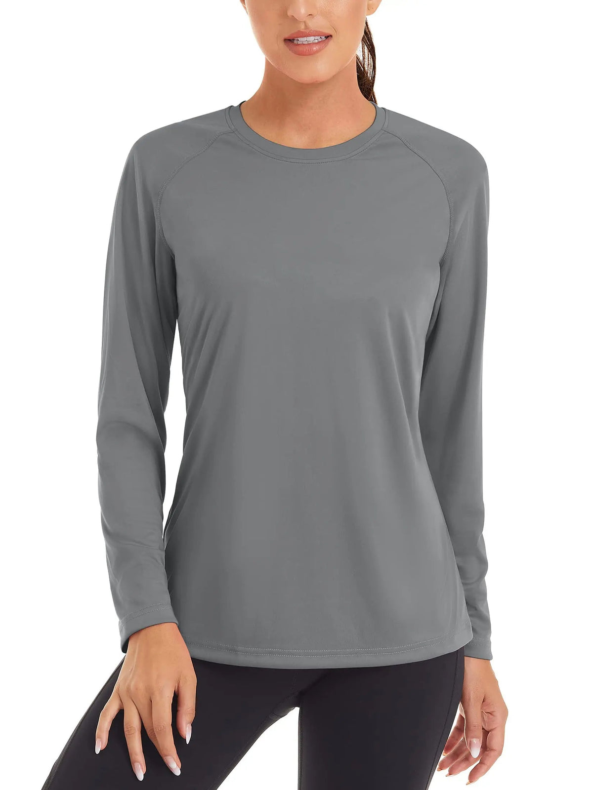 Women's UPF 50+ quick dry swim T-shirt by The Clothing Company Sydney, long sleeve UV protection performance shirt for summer.