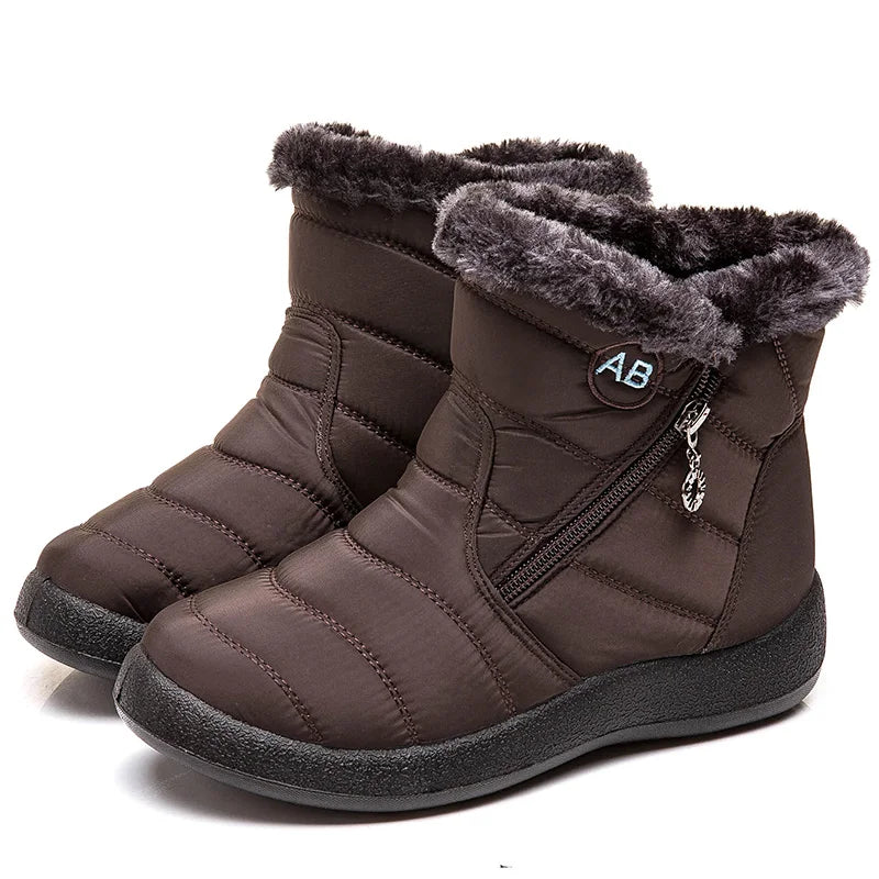 Women's winter ankle boots by The Clothing Company Sydney with low heels, ideal for snow and cold weather.
