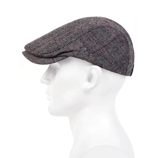Fashion Plaid Stripe Newsboy Cap for Men Women Flat Ivy Vintage Hat Irish Outdoor Beret Hat - The Clothing Company Sydney