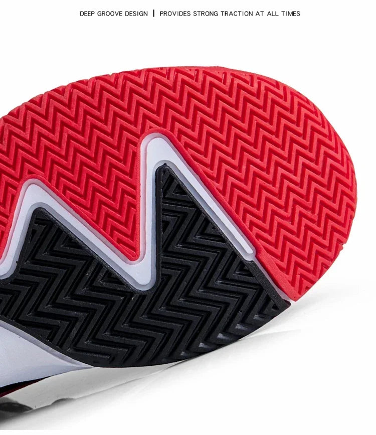 Kids basketball shoes from The Clothing Company Sydney featuring breathable mesh and non-slip rubber soles.