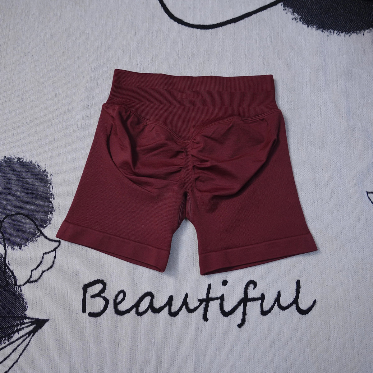 Women's high-waisted seamless yoga shorts by The Clothing Company Sydney, breathable, butt-lifting fitness shorts for gym, running, and biking.