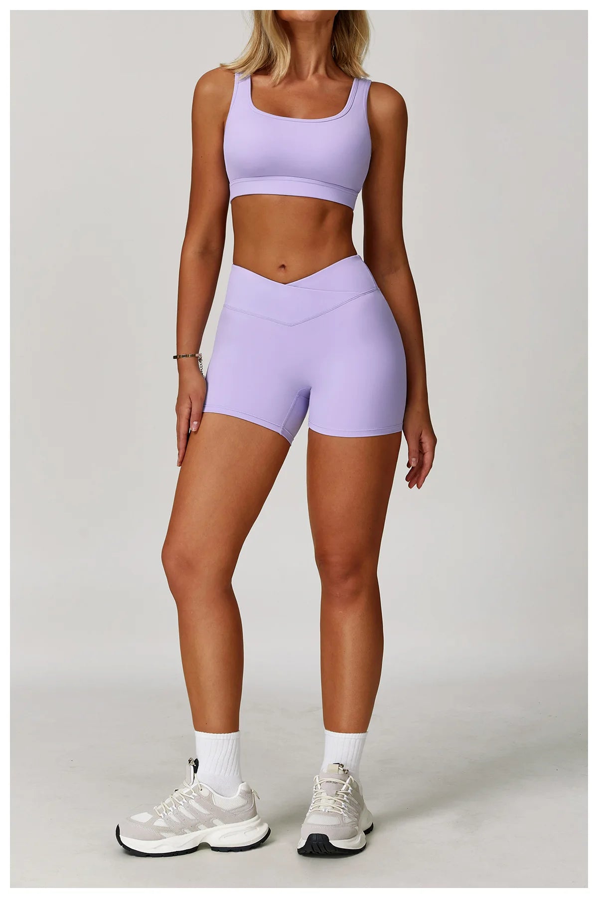 Two-piece women's fitness yoga and gym outfit set by The Clothing Company Sydney, includes sports bra and matching leggings.