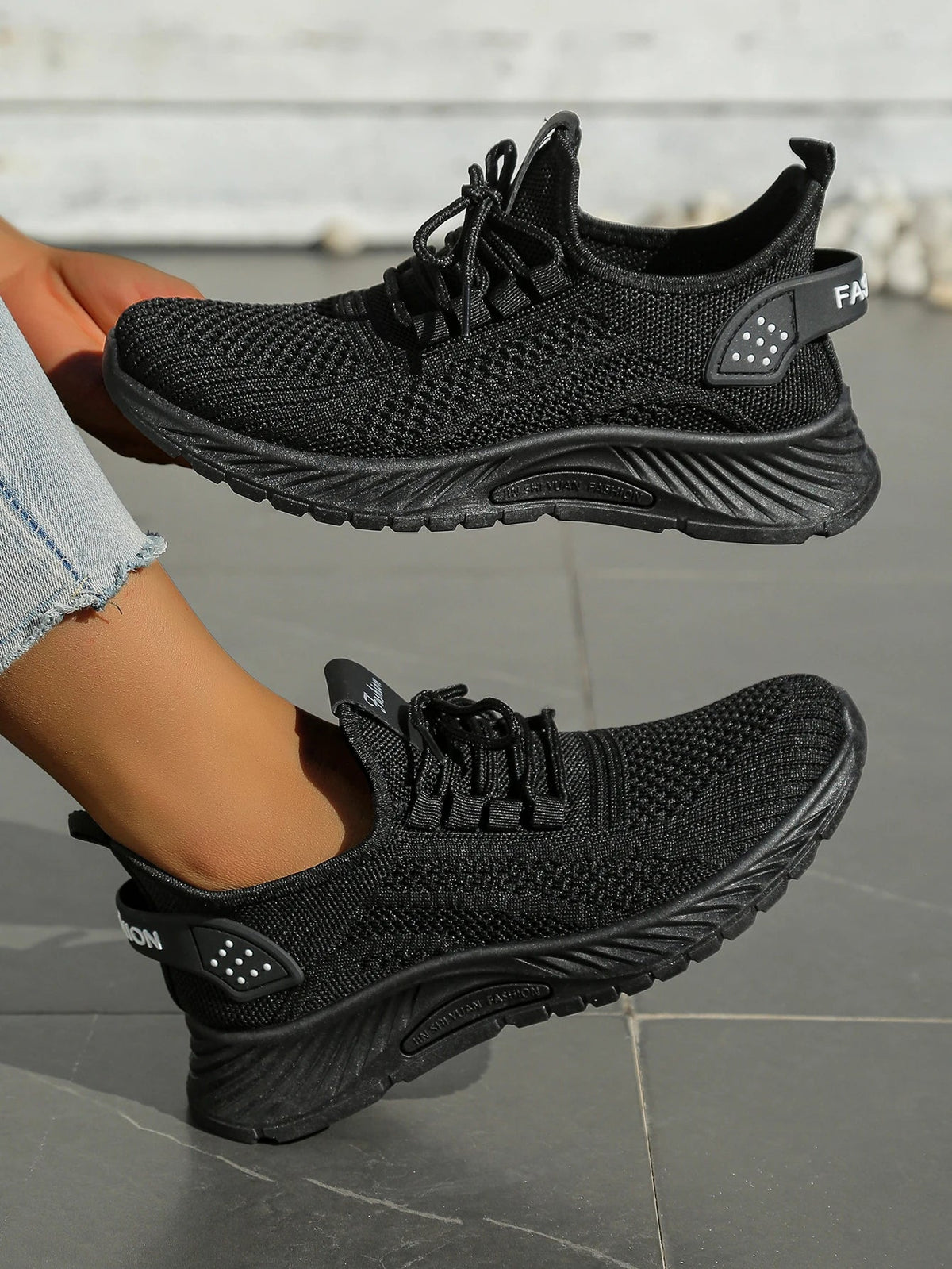 Women's fall casual sneakers by The Clothing Company Sydney, fly weave lace-up footwear with stylish comfort.