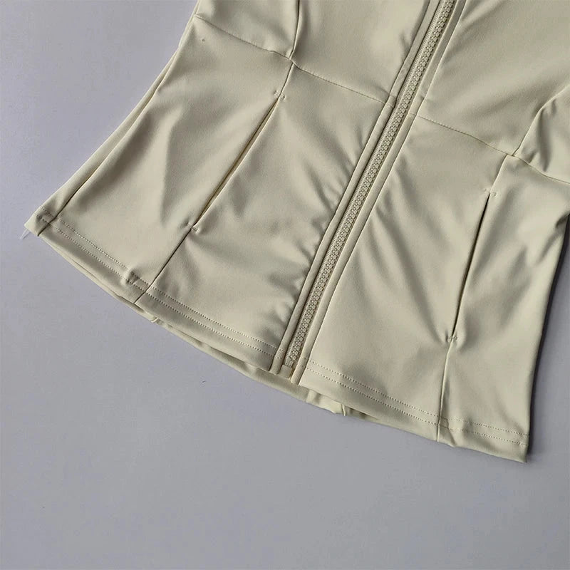Women’s fitness long sleeve zip jacket by The Clothing Company Sydney, ideal for yoga, running, and gym workouts.