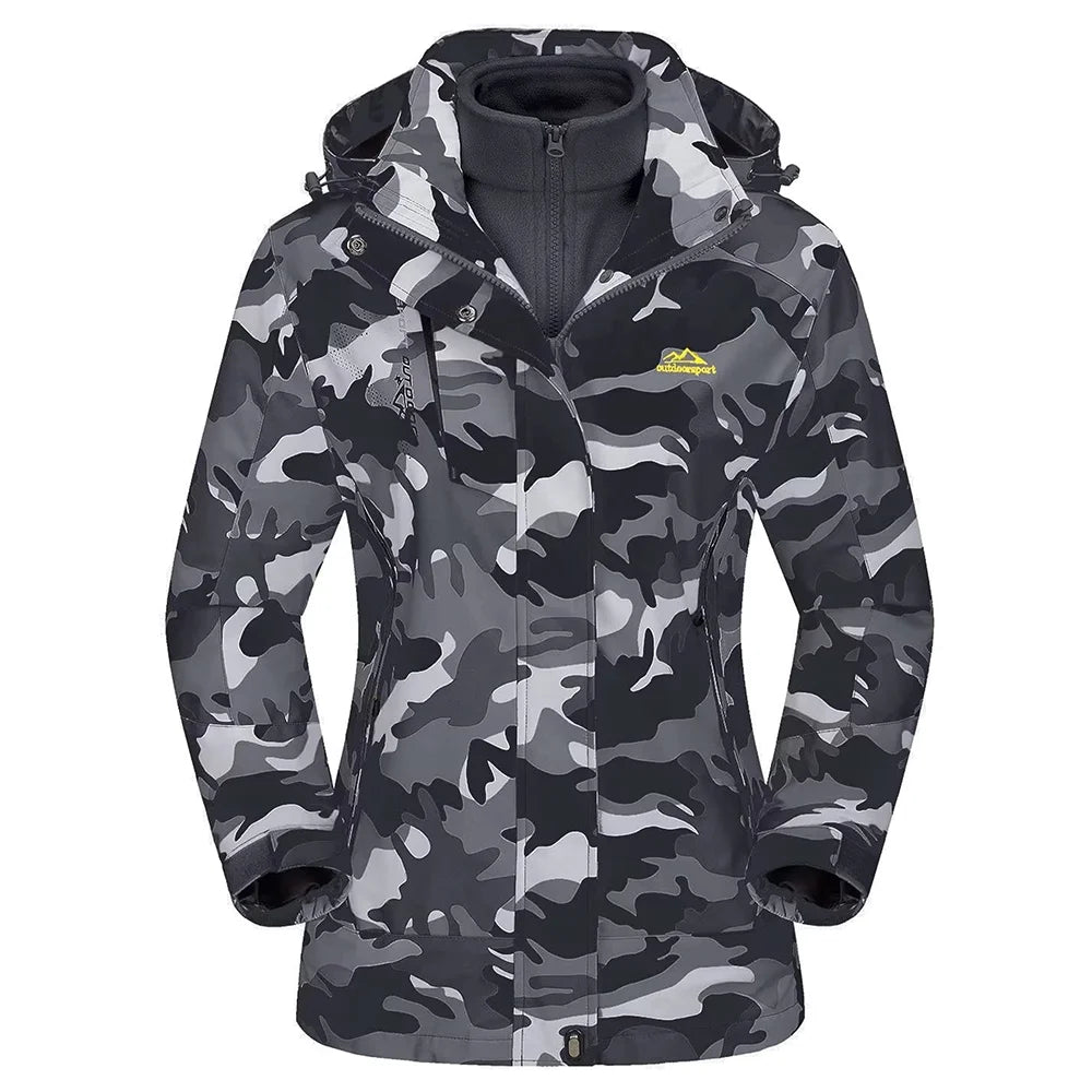 Women's 3-in-1 winter fleece waterproof ski snowboard jacket by The Clothing Company Sydney, featuring windproof and rain-resistant outer layer.
