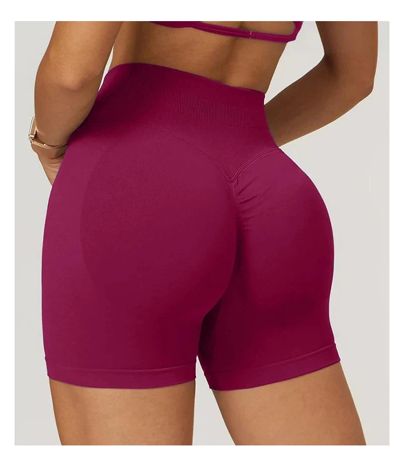 Solid seamless women's half pants by The Clothing Company Sydney, soft fitness shorts suitable for yoga, gym, running, and cycling.