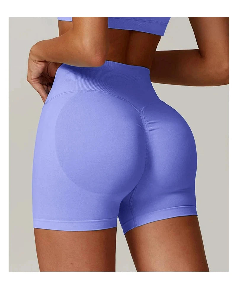 Solid seamless half pants for women by The Clothing Company Sydney, soft fitness shorts ideal for yoga, gym, running, and cycling.
