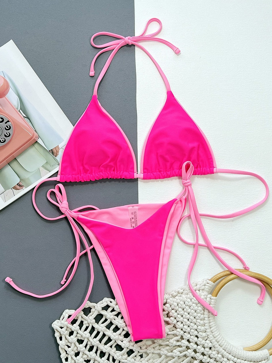 2 Piece Leopard Micro Bikini Swimsuit Swimwear Thong Bikinis Sets Brazilian Halter Beach Wear Bathing Suits The Clothing Company Sydney