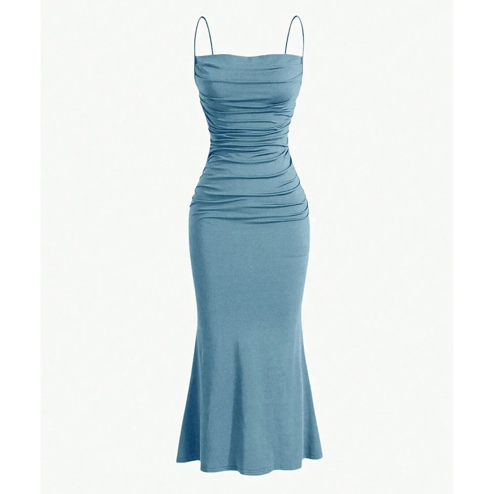 Women's Party Maxi Spaghetti Strap Elegant Slim Evening Wedding Guest Multi-Color Summer Milkmaid Dresses The Clothing Company Sydney