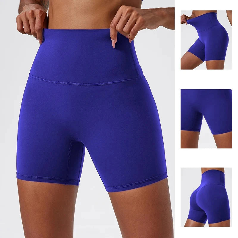 High-waist yoga shorts for women by The Clothing Company Sydney, designed for gym, running, and workout activities.
