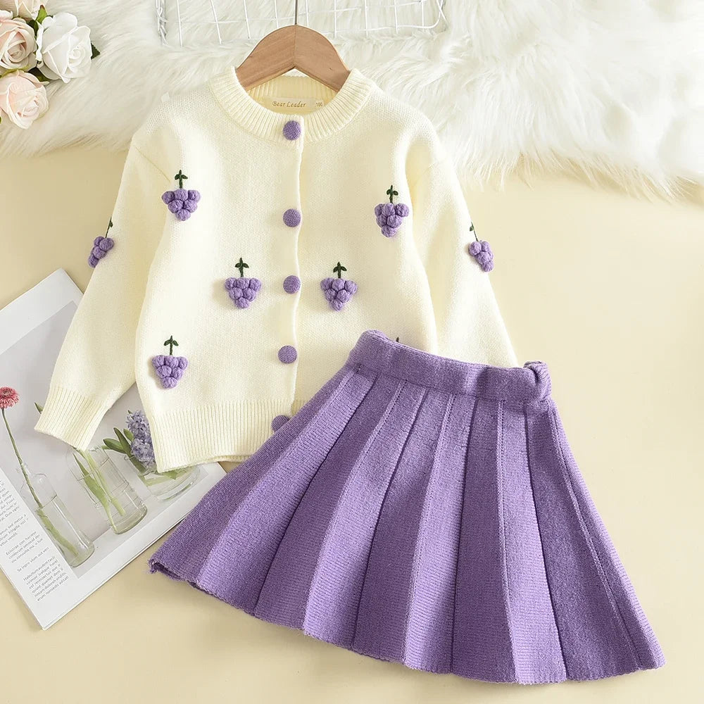 Kids girls' plaid vest dress and coat set by The Clothing Company Sydney, perfect for spring and autumn parties and outwear.