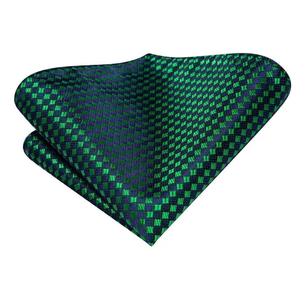 Green paisley silk tie set for men with matching pocket square and cufflinks, stylish accessories from The Clothing Company Sydney.