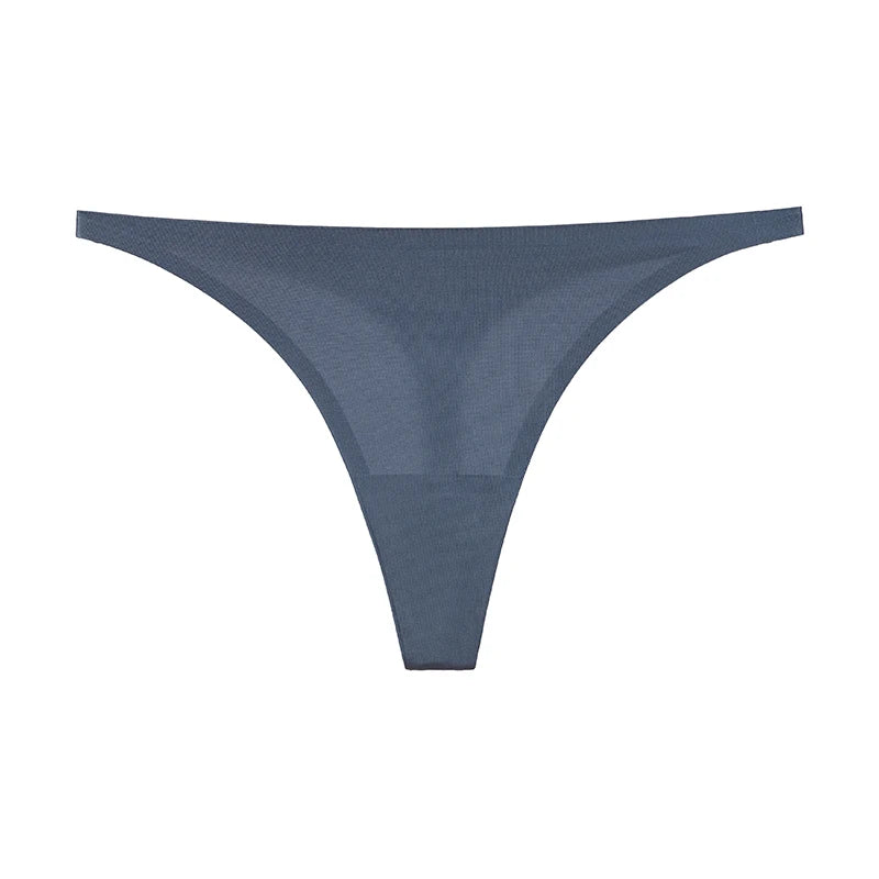Ice silk thong G-string briefs, seamless T-back women's underwear in a smooth, lightweight fabric