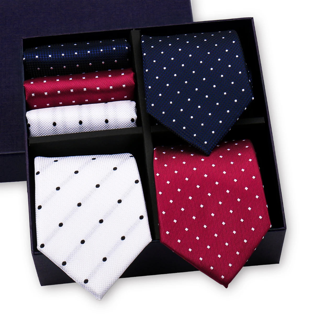 Luxury men's tie set with paisley and striped necktie, matching handkerchief in a gift box, by The Clothing Company Sydney.