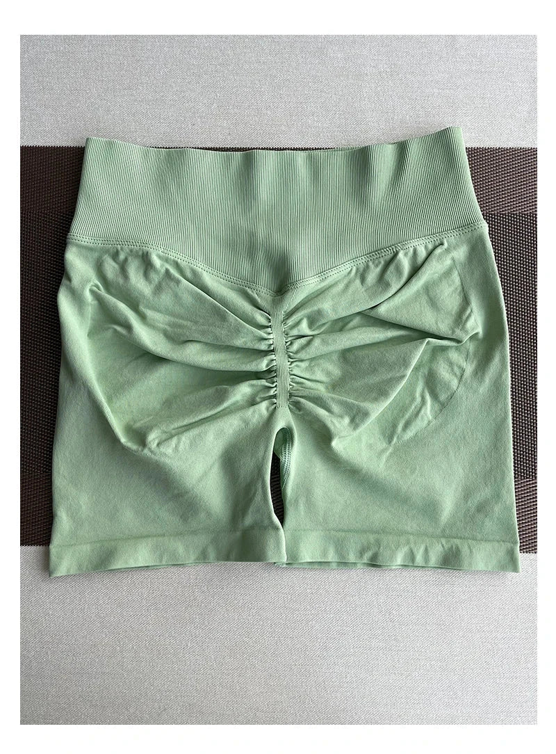 Solid seamless women’s fitness half pants by The Clothing Company Sydney, ideal for yoga, gym, running, and biking activities.