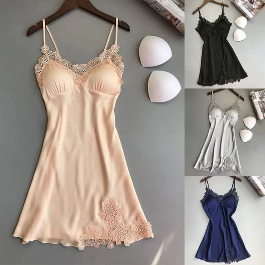 Women's Nightdress Ladies Spring And Summer Ice Silk Thin Halter Satin Night Dresses The Clothing Company Sydney