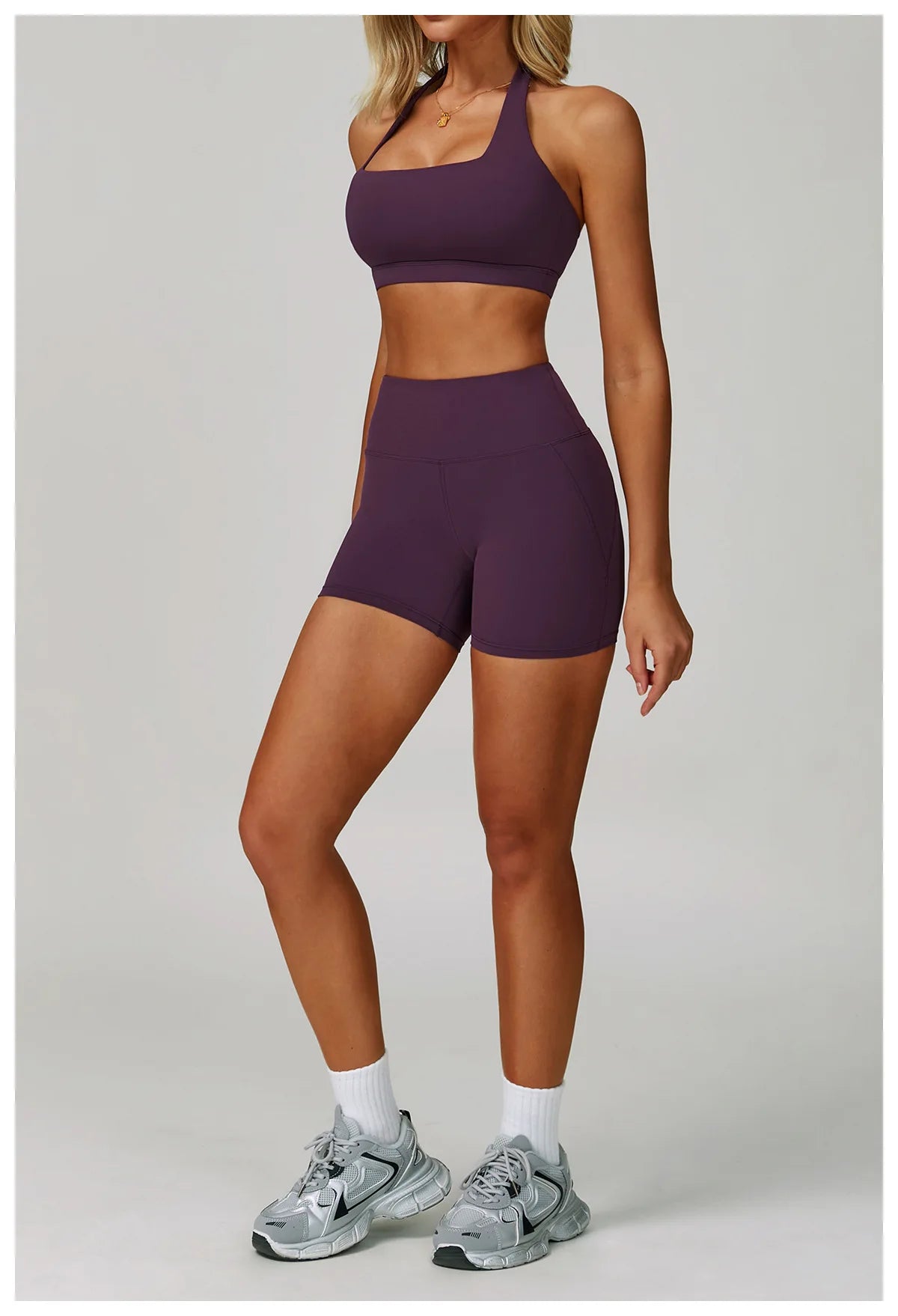 Women's fitness tracksuit set by The Clothing Company Sydney, includes high waist leggings and yoga workout bra.