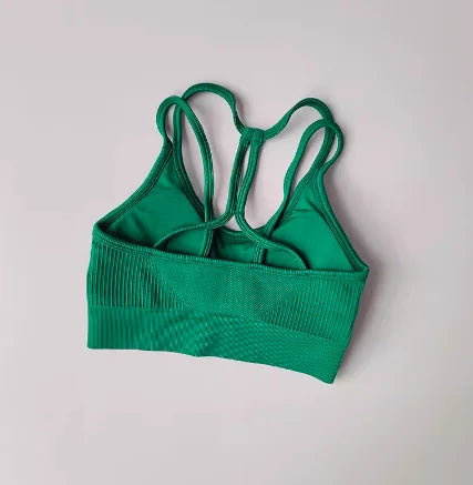 Women's shockproof summer fitness bralette from The Clothing Company Sydney, quick-drying back design ideal for running and yoga.