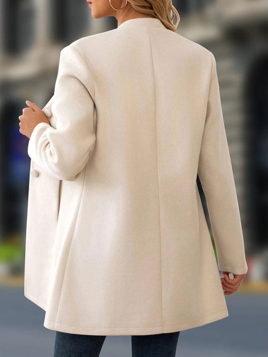 Women's Casual Stand Collar Long Wool Autumn/Winter Outerwear Coat Jacket The Clothing Company Sydney
