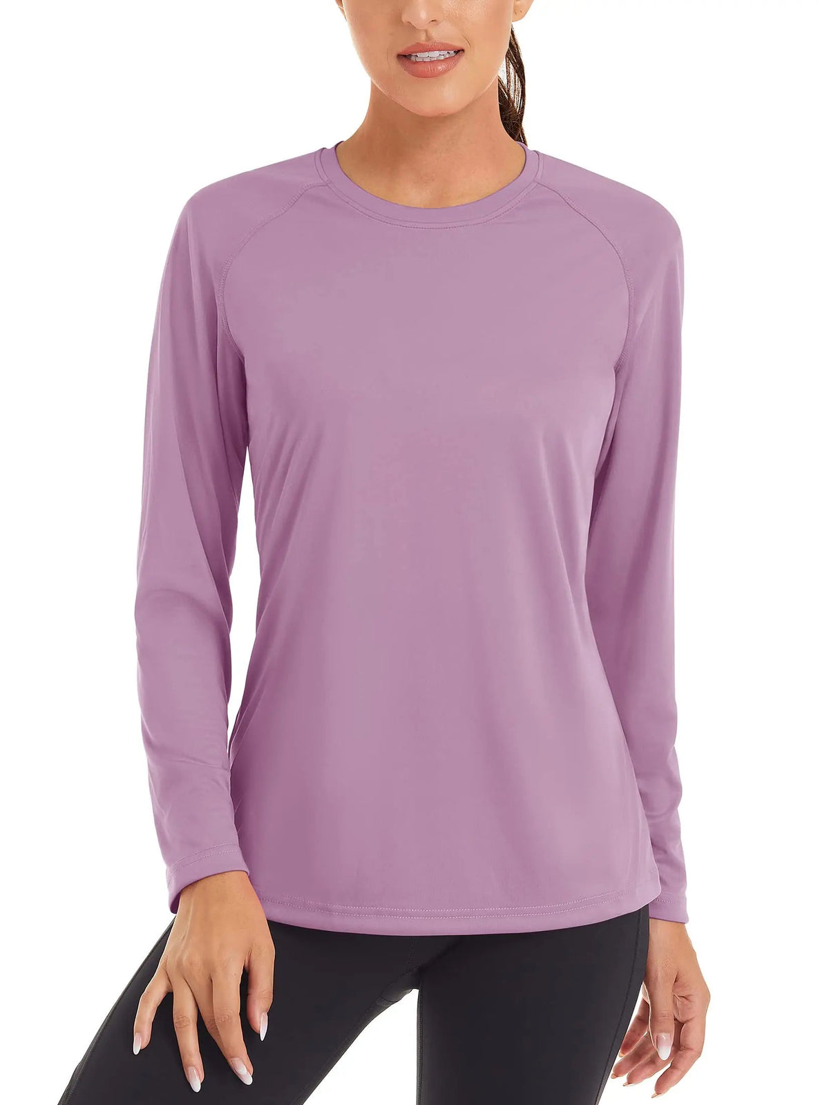Women's UPF 50+ quick-dry performance long sleeve T-shirt by The Clothing Company Sydney, ideal for sun protection and active wear.