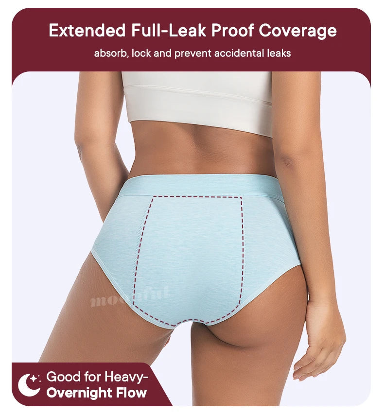 Women's Absorbent Menstrual Panties High Waist Bamboo Fiber Leakproof Menstruation Period Underwear The Clothing Company Sydney