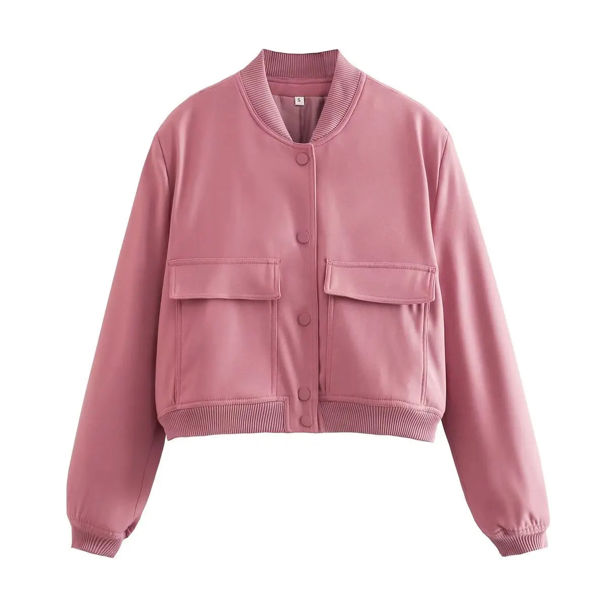 Women's bomber jacket by The Clothing Company Sydney, featuring a stylish fit and classic design, shown in a front view.