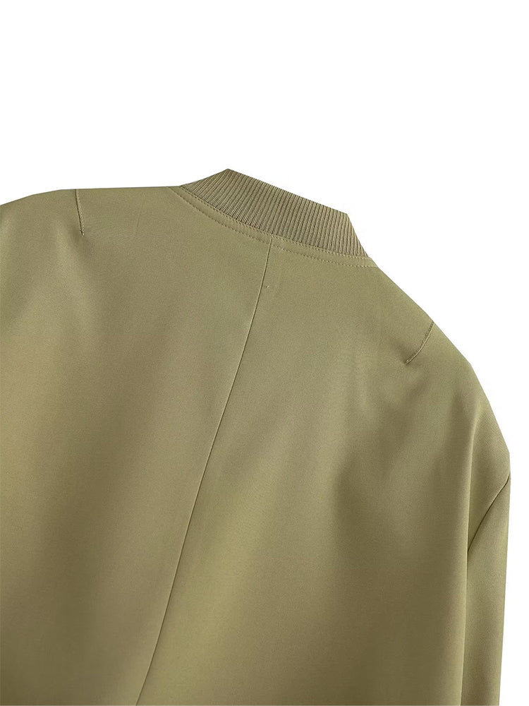 Women's bomber jacket by The Clothing Company Sydney, featuring a stylish fit and classic design in a versatile color.
