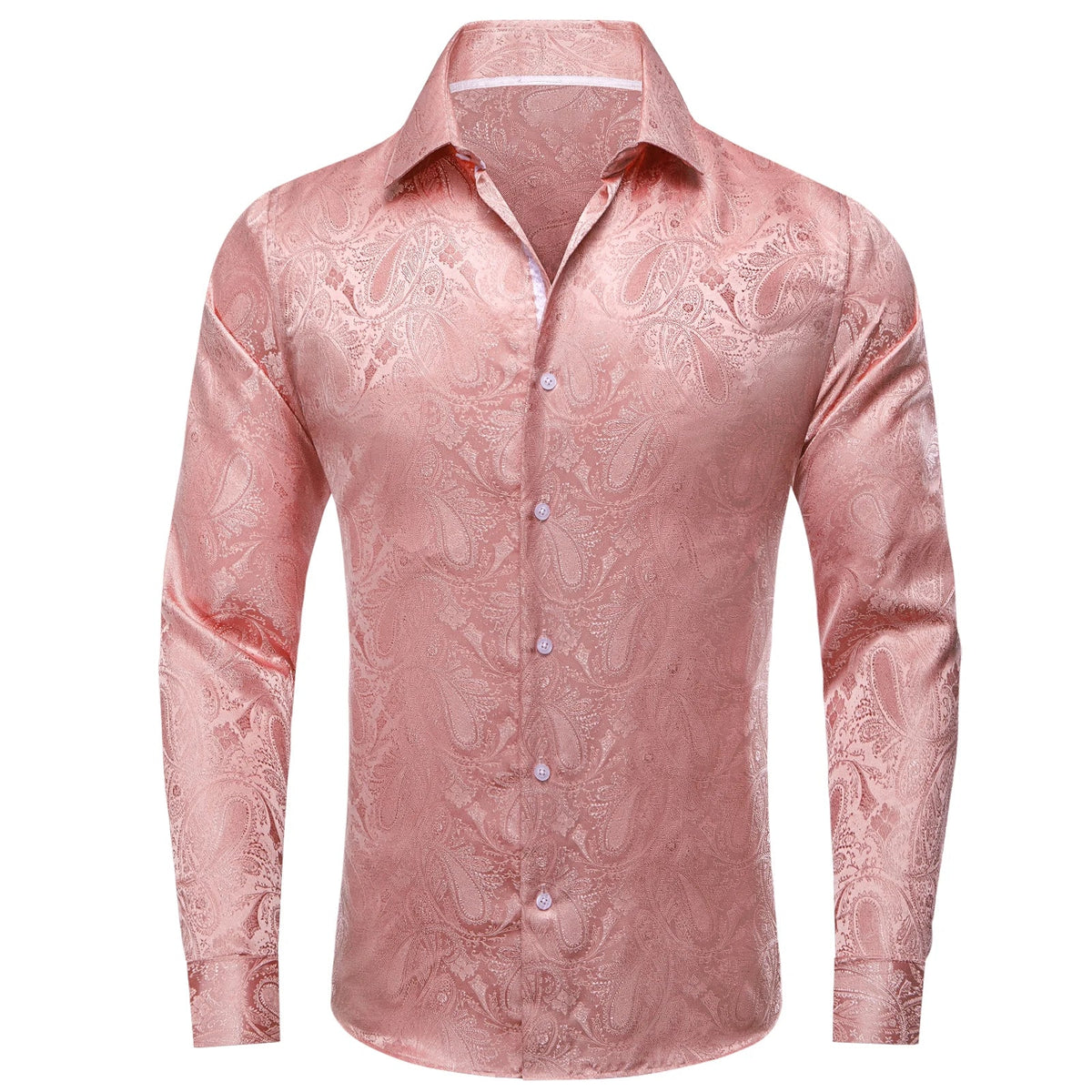Men's long sleeve dress shirt with teal, blue, pink, and grey paisley pattern from The Clothing Company Sydney, suitable for wedding or office.
