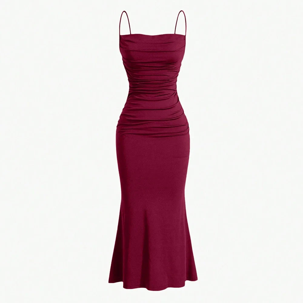 Women's Party Maxi Spaghetti Strap Elegant Slim Evening Wedding Guest Multi-Color Summer Milkmaid Dresses The Clothing Company Sydney