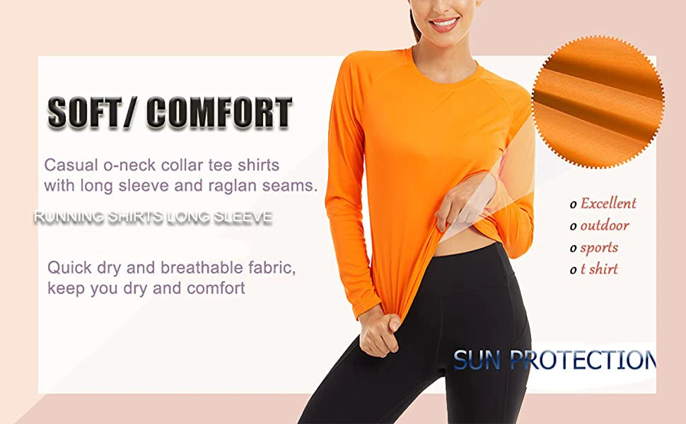 Women's UPF 50+ quick dry long sleeve swim T-shirt by The Clothing Company Sydney, sun protection and performance fabric.