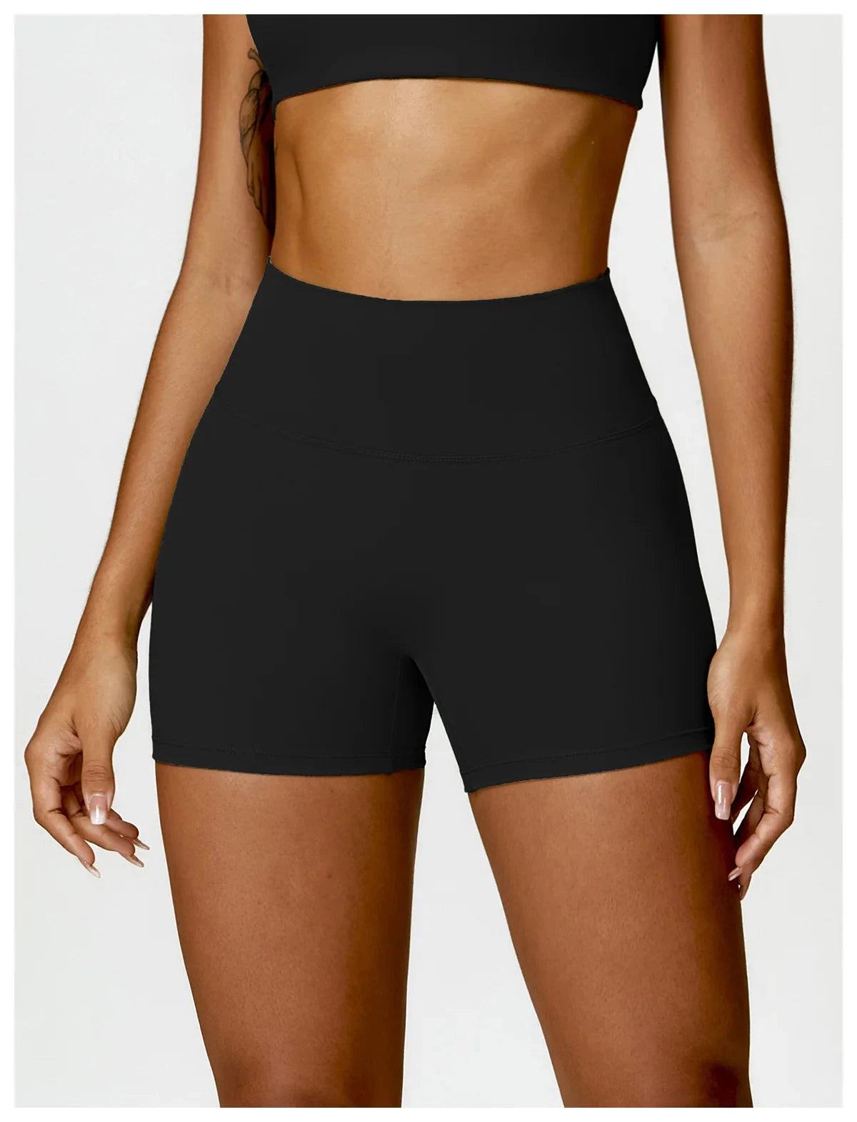 Women’s fitness cycling shorts by The Clothing Company Sydney, quick-dry, high-waist, soft training leggings for yoga and biking.