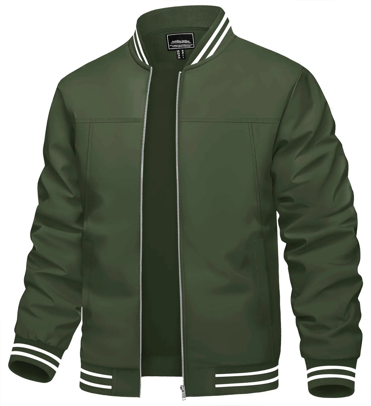 Men's lightweight waterproof casual bomber jacket by The Clothing Company Sydney, full-zip windbreaker for spring and autumn outdoor wear