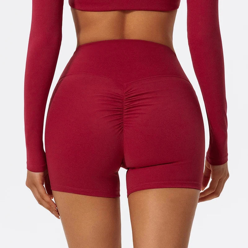 Women’s high waist fitness cycling shorts by The Clothing Company Sydney, quick-dry fabric, soft training yoga and bike legging shorts.