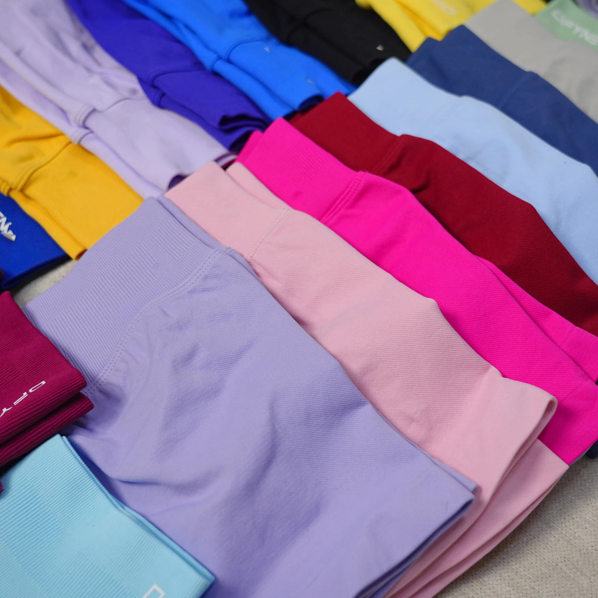 Women’s high-waisted seamless yoga shorts by The Clothing Company Sydney, breathable gym and running shorts with butt-lifting design.