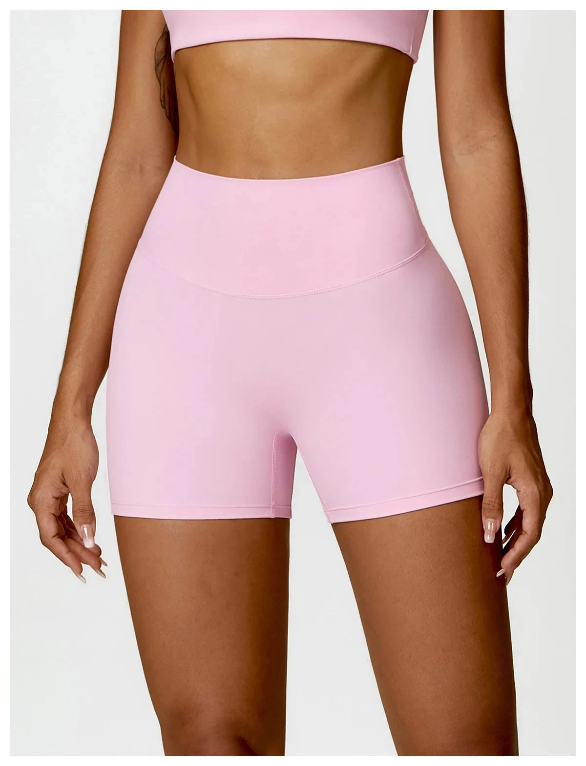 Women’s quick-dry fitness cycling shorts by The Clothing Company Sydney, high waist, soft fabric, ideal for yoga and training.