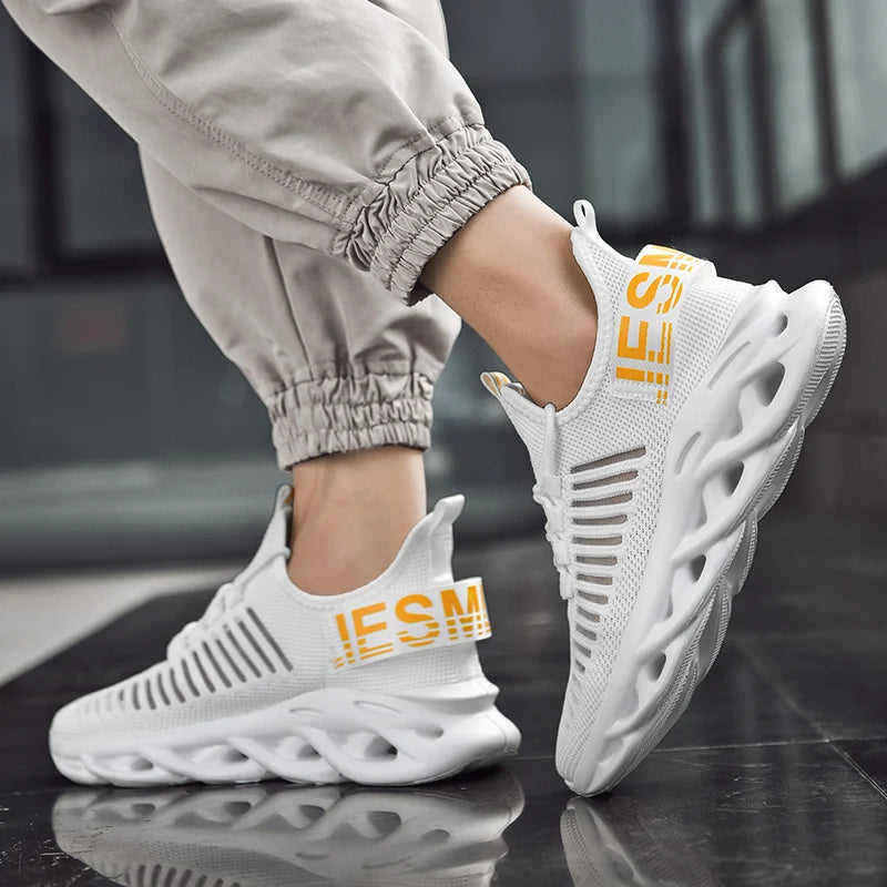 Men's breathable running sneakers by The Clothing Company Sydney, outdoor non-slip casual sports footwear with comfortable fit.