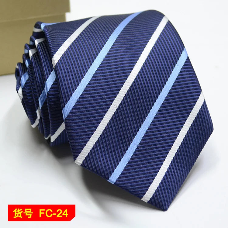Men's Jacquard tie featuring floral and solid patterns, 7-8cm width, from The Clothing Company Sydney accessories collection.