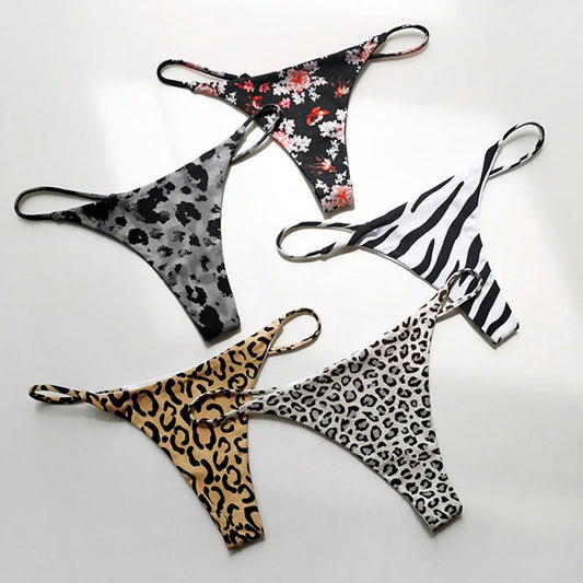 Cotton Leopard G String Women Panties Briefs Thong Low Waist T-back Bikini Underwear Seamless Lingerie - The Clothing Company Sydney