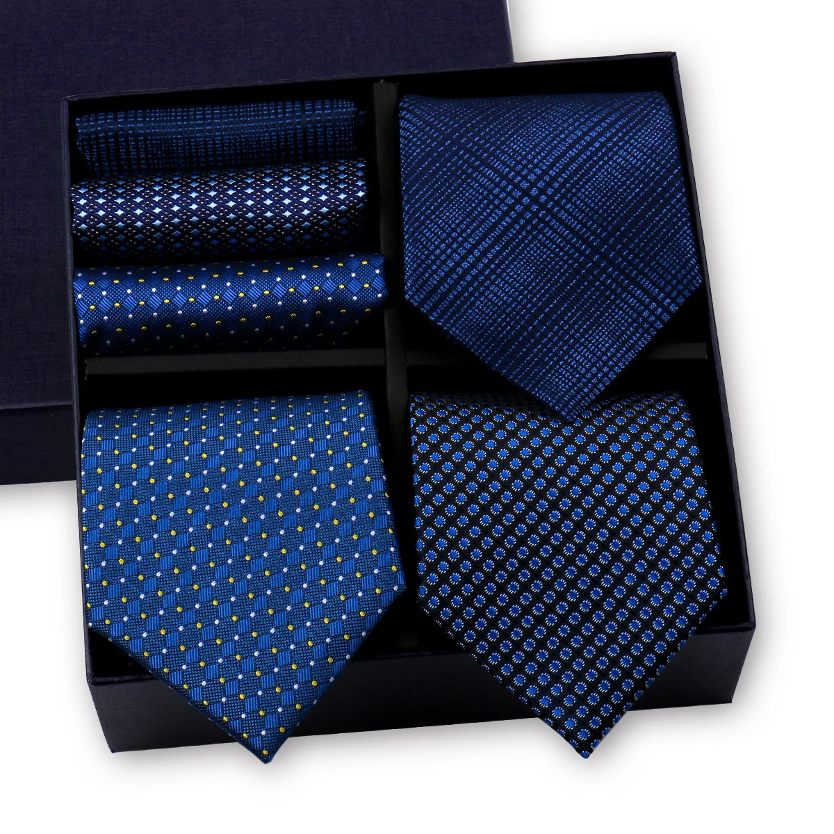 Luxury men's tie set with paisley and striped necktie, handkerchief, and accessories in gift box by The Clothing Company Sydney
