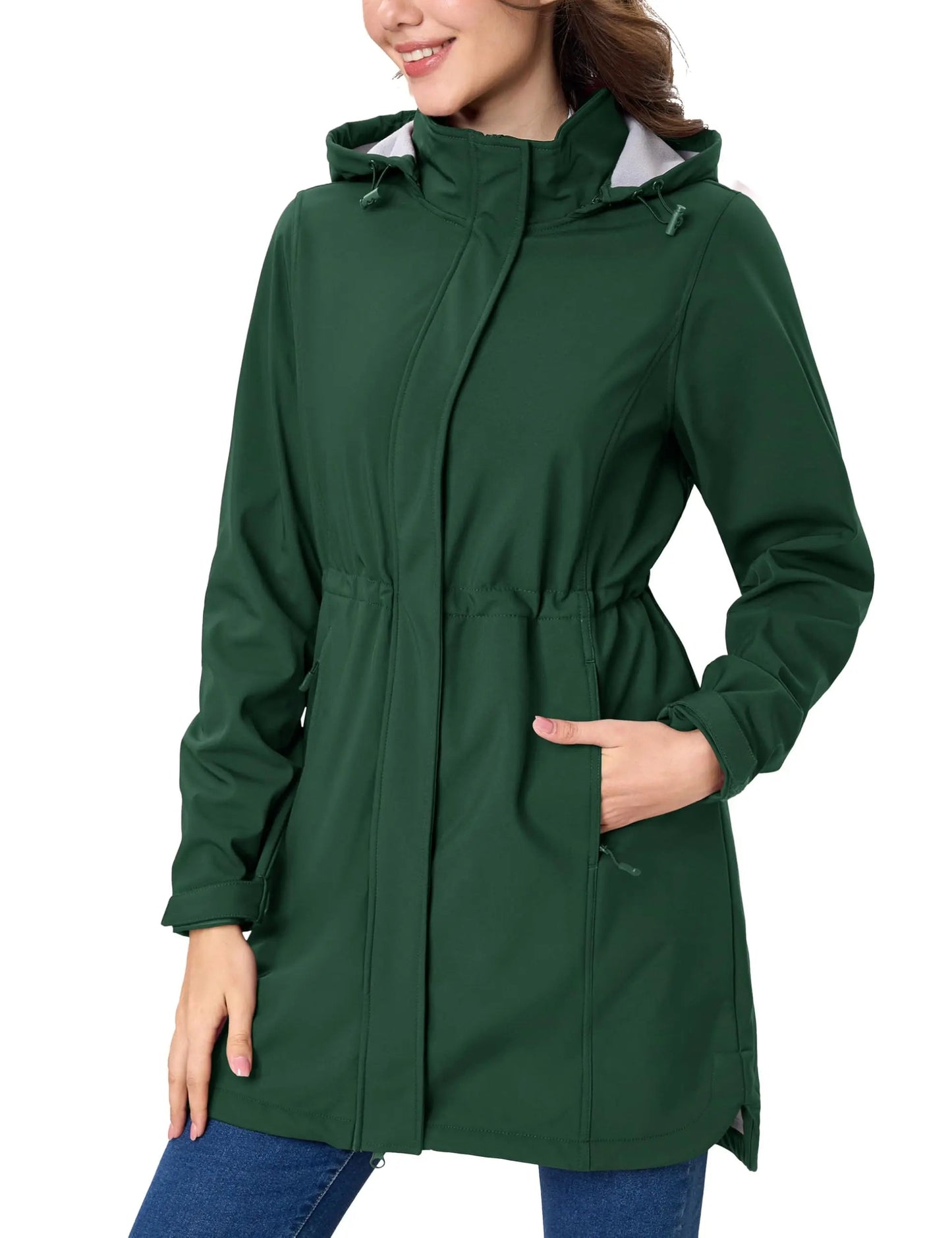 Long Fleece Lined Jackets Womens Warm Winter Softshell Jackets Windproof Hooded Rain Coat Outdoor Windbreaker Parka The Clothing Company Sydney