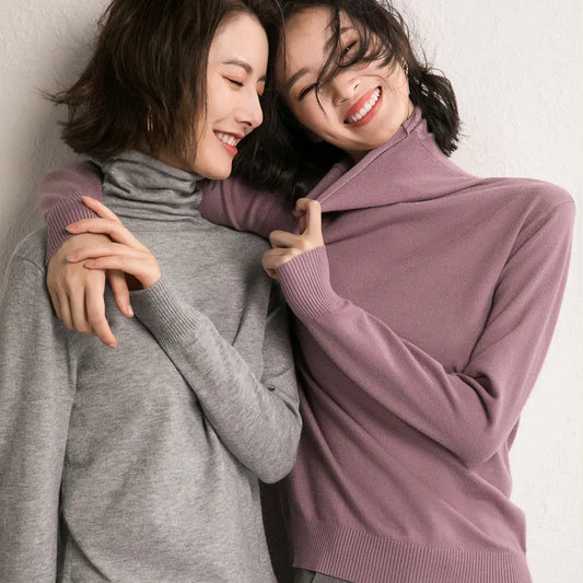 Autumn Winter Sweater Turtleneck Slim Fit Basic Pullovers Fashion Knit Tops Bottoming Women's Sweater Stretch Jumpers The Clothing Company Sydney