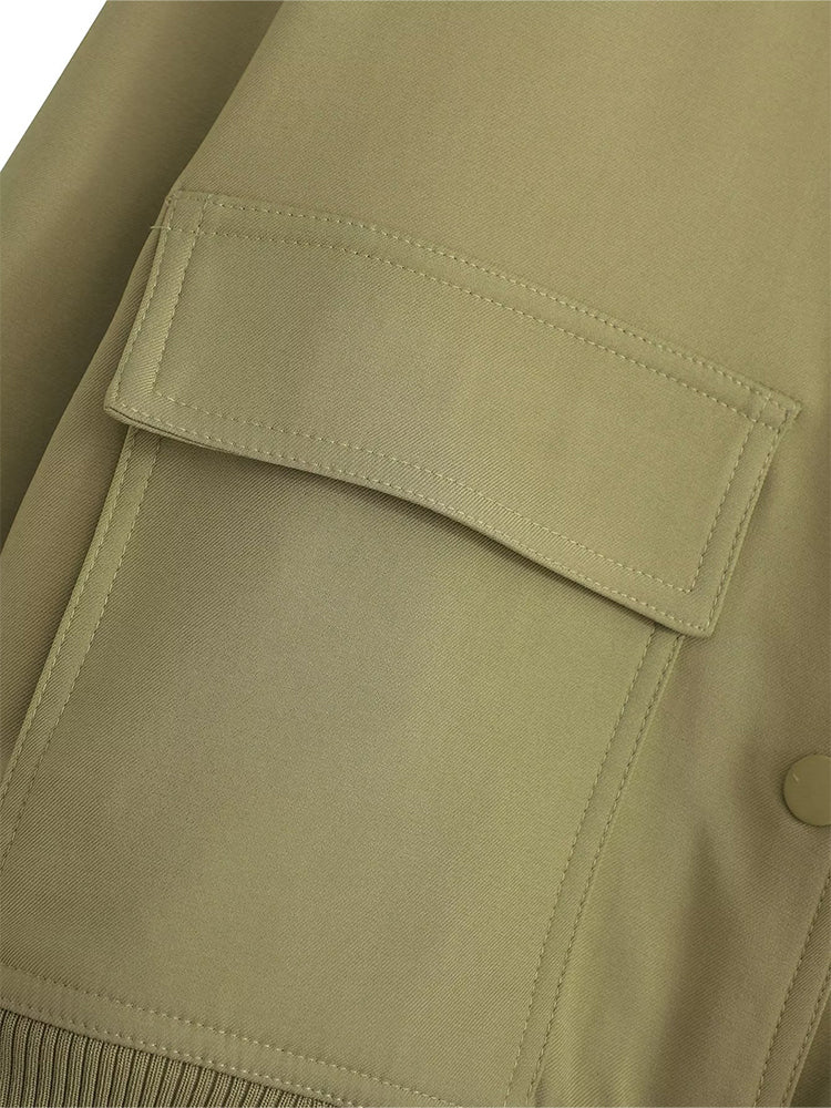 Women's bomber jacket by The Clothing Company Sydney featuring a stylish design and fitted silhouette.