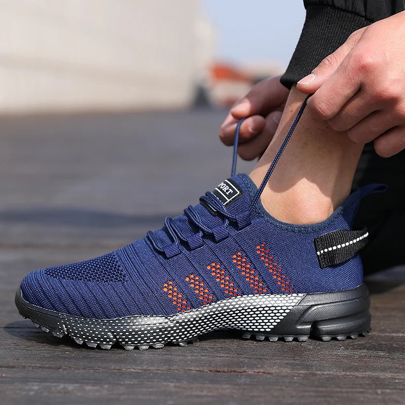 Men's casual sneakers by The Clothing Company Sydney, lightweight breathable mesh slip-on running shoes with soft soles and loafers style.