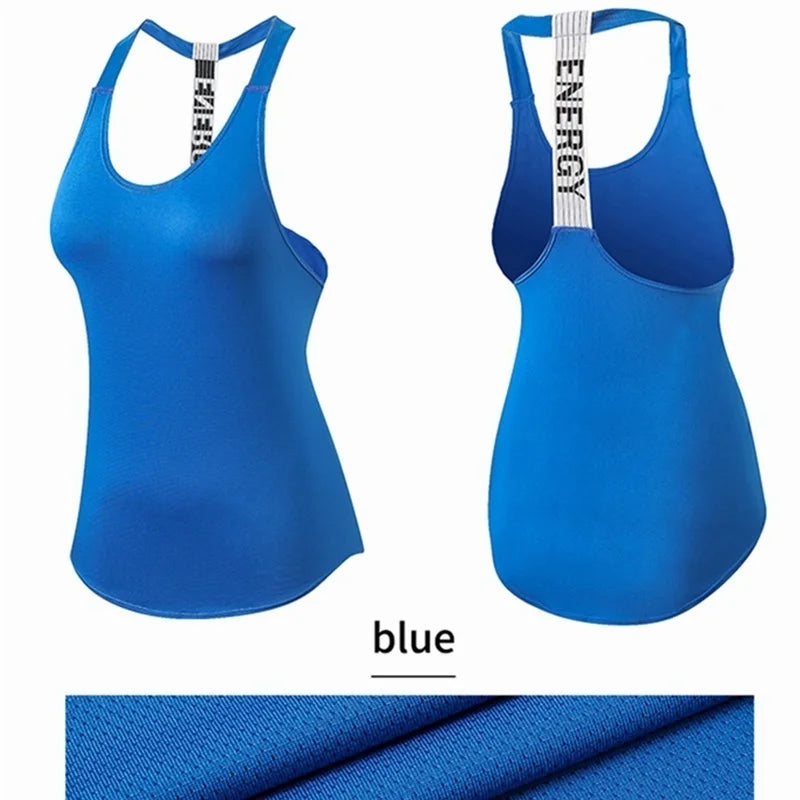 Black sleeveless women’s gym top from The Clothing Company Sydney, backless yoga and workout fitness vest for running and exercise.