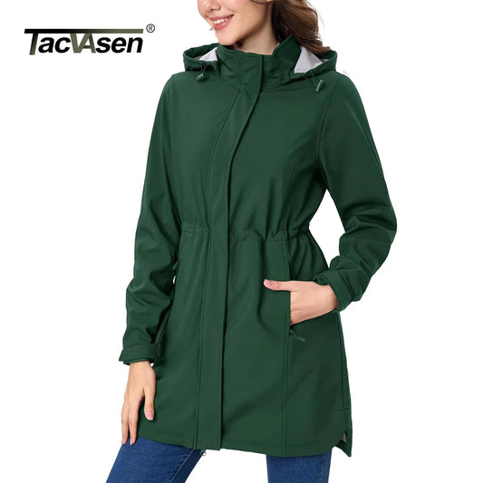 Long Fleece Lined Jackets Womens Warm Winter Softshell Jackets Windproof Hooded Rain Coat Outdoor Windbreaker Parka The Clothing Company Sydney