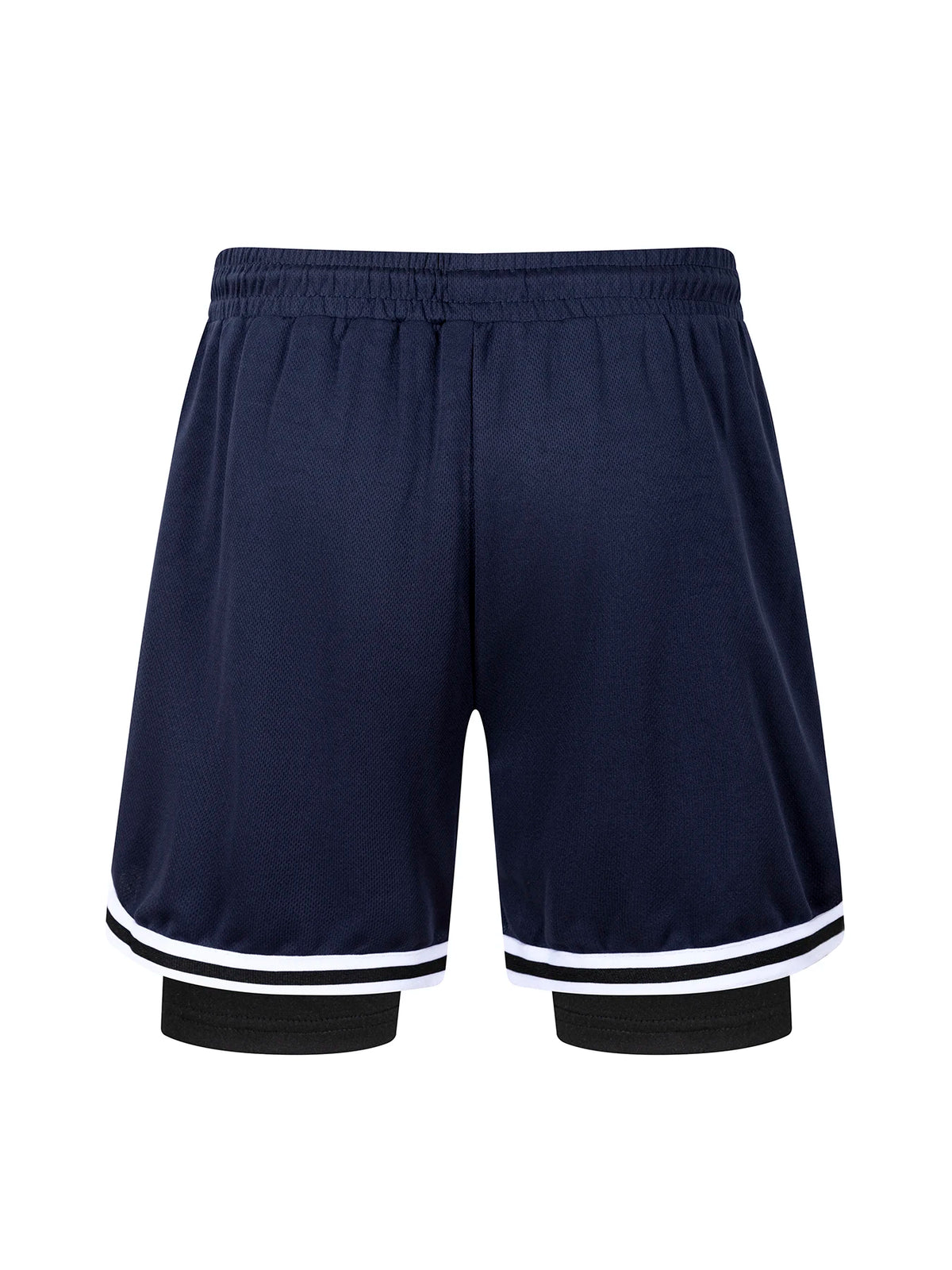 2 in 1 Summer Men's Sports Elastic Waist Basketball Training Shorts Fitness Running Breathable Quick Dry Sportswear Bottoms