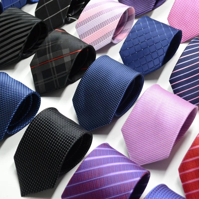 Men's Jacquard necktie with floral and solid patterns, 7-8cm width, from The Clothing Company Sydney accessories collection.