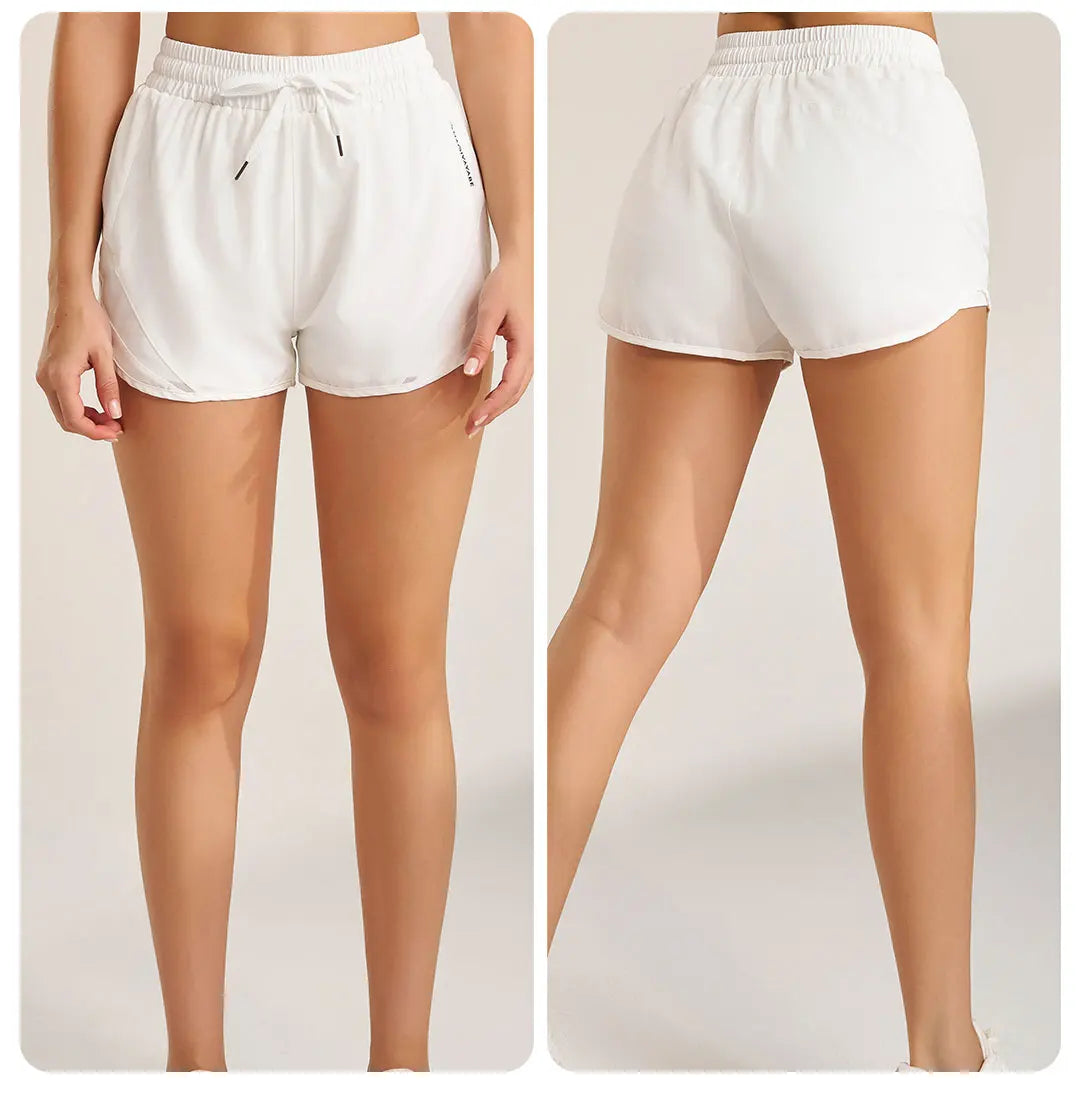 Women's fitness yoga shorts by The Clothing Company Sydney, lightweight activewear for running, gym, and workout activities.