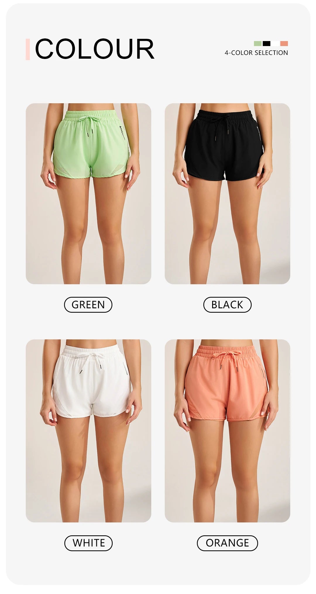 Women’s fitness yoga shorts by The Clothing Company Sydney, activewear running bottoms for gym and workout sessions.