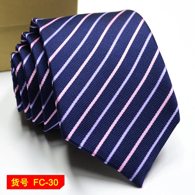 Men's Jacquard necktie featuring floral and solid patterns, stylish accessory with 7-8cm width from The Clothing Company Sydney.